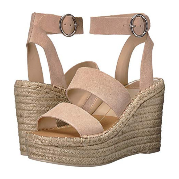 DOLCE VITA Blush Suede Wedge Sandals - Picture 3 of 8